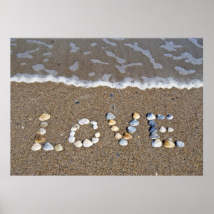 Liefde op het strand afdrukken poster