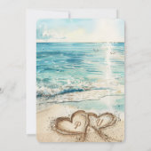 Liefde op het strand bruiloft uitnodiging (Achterkant)