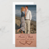 Liefde op het strand fotosjabloon save the date (Voorkant / Achterkant)