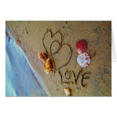 Liefde op het strand met hart (Voorkant Horizontaal)