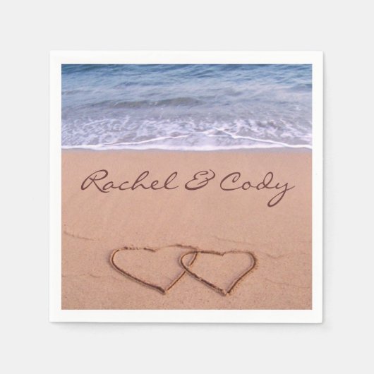 Liefde op het strand servetten (Voorkant)