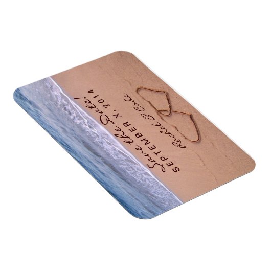 Liefde op het strand sparen de datum magneet (Rechterzijde)