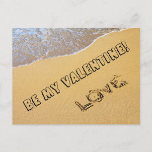 Liefde op het strand valentinekaart feestdagenkaart