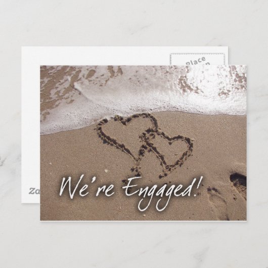 Liefde op het strand verloving kaart (Voorkant / Achterkant)