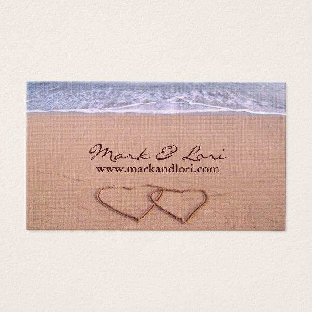 Liefde op het strand visitekaartje (Voorkant)