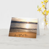 Liefde op het Wenskaart van het Strand Kaart (Gele Bloem)