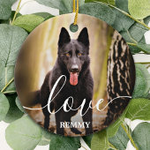 Liefde op maat 2 Foto Dog Pet Memorial Keramisch Ornament