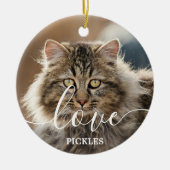 Liefde op maat 2 Fotokat Pet Memorial Keramisch Ornament (Voorkant)
