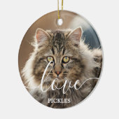 Liefde op maat 2 Fotokat Pet Memorial Keramisch Ornament (Links)