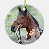 Liefde op maat 2 Fotopaarden Lover Keramisch Ornament (Voorkant)