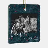 Liefde op maat gemaakte feestdag kerstcadeautjes keramisch ornament (Rechts)