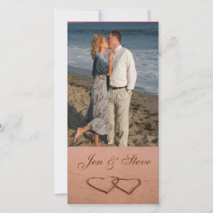 Liefde op strand foto sjabloon