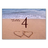 Liefde op strandtafelkaarten kaart (Voorkant)