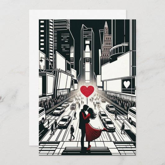 Liefde op Times Square - Het hart van New York Cit Feestdagenkaart (Voorkant / Achterkant)