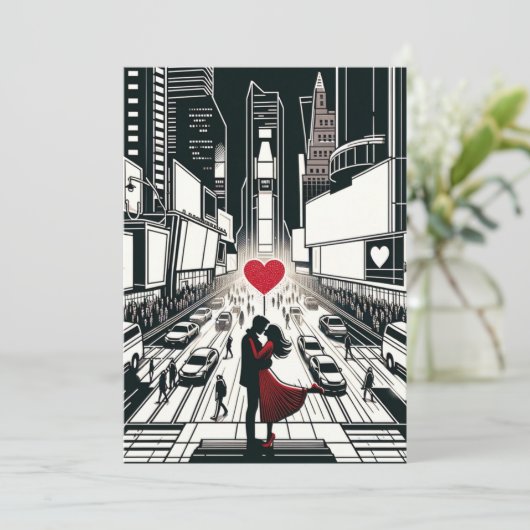 Liefde op Times Square - Het hart van New York Cit Feestdagenkaart (Staand voorkant)