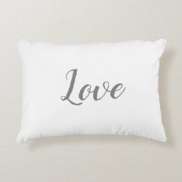 "Liefde" op White & Grey Accent Pillow Accent Kussen