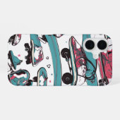 Liefde op wielen - Cool Skateboarden Heart Design  iPhone 16 Hoesje (Achterkant horizontaal)