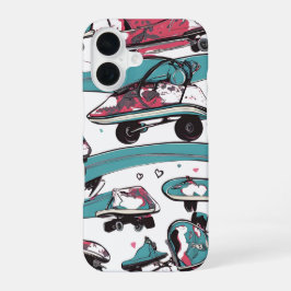 Liefde op wielen - Cool Skateboarden Heart Design iPhone 16 Hoesje