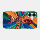 Liefde op wielen - Cool Skateboarden Heart Design iPhone 16 Hoesje (Achterkant horizontaal)