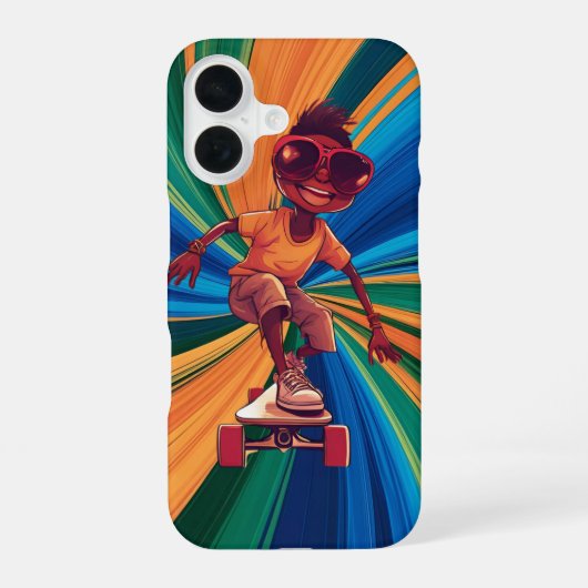 Liefde op wielen - Cool Skateboarden Heart Design iPhone 16 Hoesje (Achterkant)