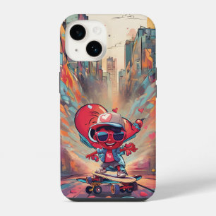 Liefde op wielen - Cool Skateboarden Heart Design iPhone 14 Hoesje