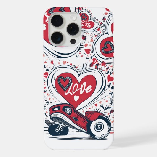 Liefde op wielen - Cool Skateboarden Heart Design  iPhone Hoesje (Achterkant)