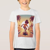 Liefde op wielen - Cool Skateboarden Heart Design  Tri-Blend Shirt (Voorkant)