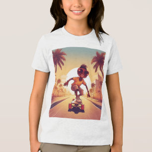 Liefde op wielen - Cool Skateboarden Heart Design Tri-Blend Shirt