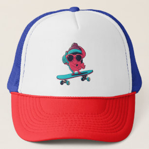 Liefde op wielen - Cool Skateboarden Heart Design Trucker Pet