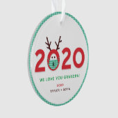 Liefde Opa 2020 Custom Foto Acryl Ornament (voorkant)