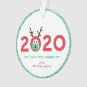 Liefde Opa 2020 Custom Foto Acryl Ornament (voorkant)