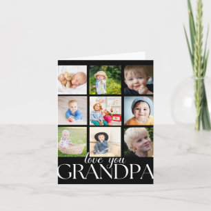 Liefde Opa Mooi Collage 9 Foto's T-shirt Kaart