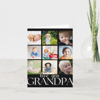 Liefde Opa Mooi Collage 9 Foto's T-shirt Kaart