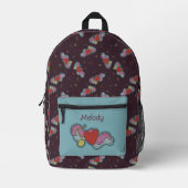 Liefde Opmerking: Doodle Heart Music Lovers Naam B Bedrukte Rugzak (Voorkant)