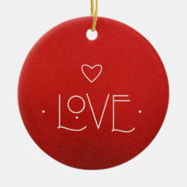 LIEFDE Ornament, MET GEPERSONALISEERDE BOODSCHAP O Keramisch Ornament
