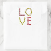 Liefde Ovale Sticker (Tas)