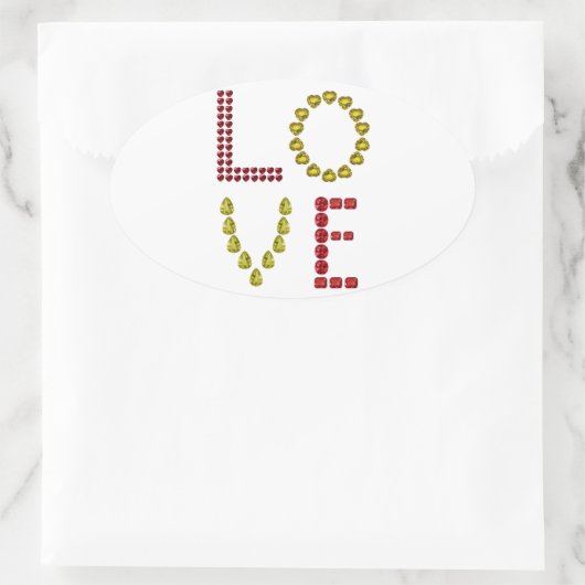 Liefde Ovale Sticker (Tas)