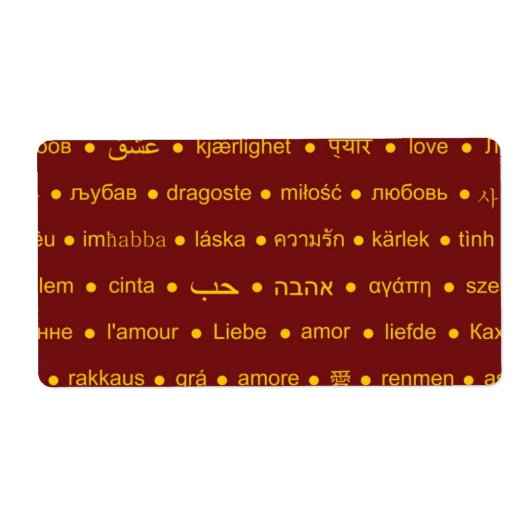 Liefde over de hele wereld etiket (Voorkant)