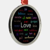 Liefde over de hele wereld in zwart metalen ornament (Rechts)