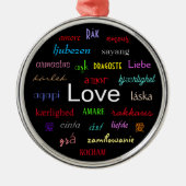 Liefde over de hele wereld in zwart metalen ornament (Voorkant)