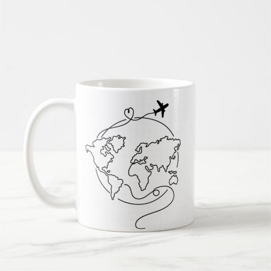 🌍 Liefde over de hele wereld ✈️ Koffiemok (Links)