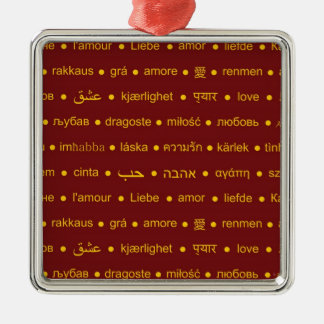 Liefde over de hele wereld metalen ornament
