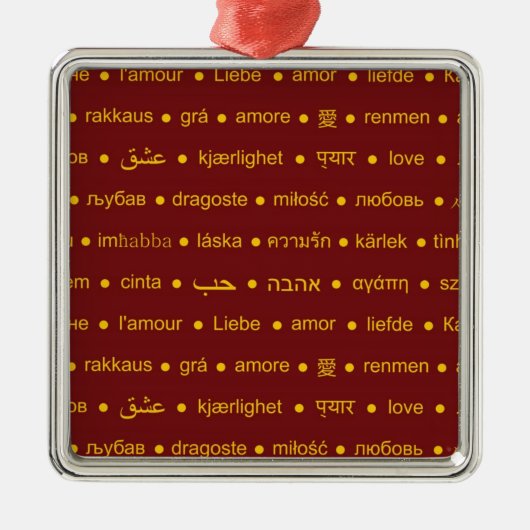 Liefde over de hele wereld metalen ornament (Voorkant)
