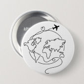 🌍 Liefde over de hele wereld ✈️ Ronde Button 7,6 Cm (Voorkant /achterkant)