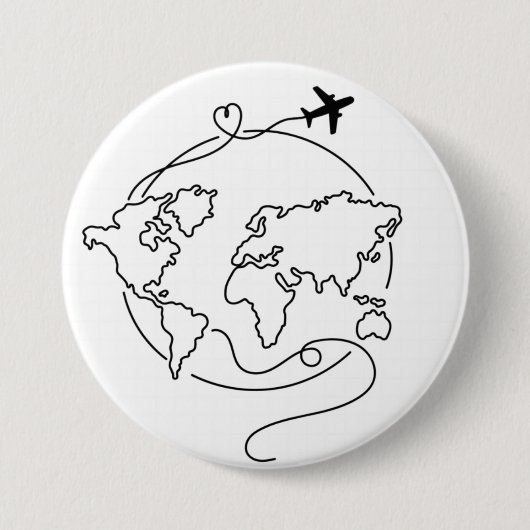 🌍 Liefde over de hele wereld ✈️ Ronde Button 7,6 Cm (Voorkant)