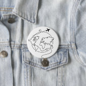 🌍 Liefde over de hele wereld ✈️ Ronde Button 7,6 Cm (In situ)