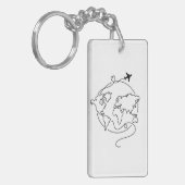 🌍 Liefde over de hele wereld ✈️ Sleutelhanger (Voorkant Links)
