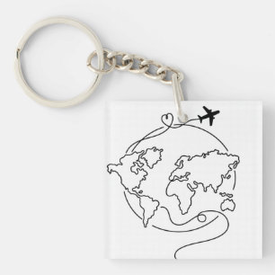 🌍 Liefde over de hele wereld ✈️ Sleutelhanger