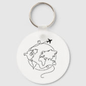 🌍 Liefde over de hele wereld ✈️ Sleutelhanger (Voorkant)