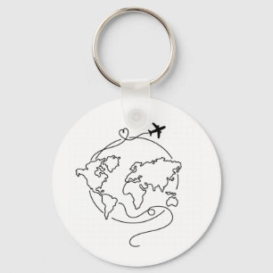 🌍 Liefde over de hele wereld ✈️ Sleutelhanger